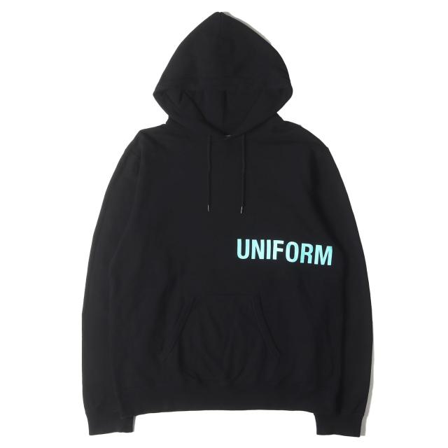 UNIFORM EXPERIMENT ユニフォームエクスペリメント パーカー ブラック 黒 サイズ:4 | 22AW ブランドロゴグラフィック スウェットパーカー (LOGO SWEAT HOODIE) | トップス フーディー【メンズ】【中古】【K4714】