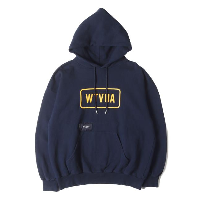 WTAPS ダブルタップス パーカー ネイビー 紺 サイズ:M | 24AW WTVUAロゴ スウェットパーカー (WTVUA / HOODY / COTTON) | トップス フーディー プルオーバー【メンズ】【中古】【K4714】