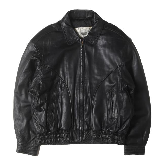 90s - 00s ヴィンテージ古着 | 90s シープスキンレザー フルジップ ジャケット | HARAJUKU MOTHER | ブラック 黒 サイズ:XL | 90年代 | アウター ブルゾン 上着【メンズ】【中古】【K4714】