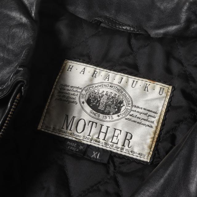 90s - 00s ヴィンテージ古着 | 90s シープスキンレザー フルジップ ジャケット | HARAJUKU MOTHER | ブラック 黒 サイズ:XL | 90年代 | アウター ブルゾン 上着【メンズ】【中古】【K4714】_2
