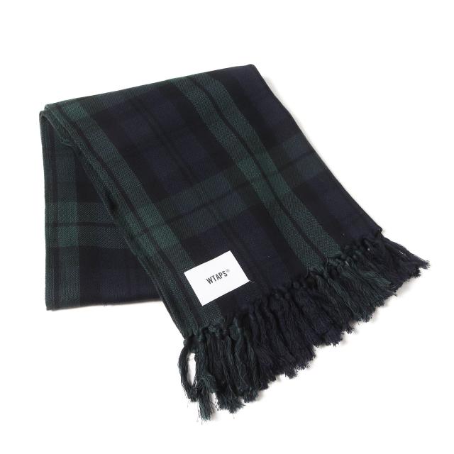 WTAPS ダブルタップス ストール | 24AW ブラックウォッチ コットン ストール (WRAP / SCARF / COTTON) | グリーン ネイビー | ブランド ファッション アイテム 小物【メンズ】【中古】【美品】【K4715】