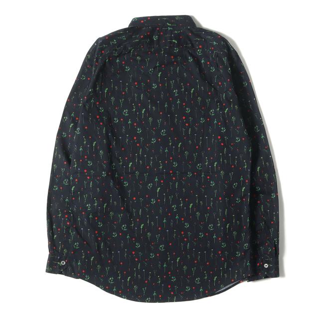 Paul Smith ポールスミス シャツ ブラック 黒 サイズ:M | フラワー柄 コットンブロード シャツ | 日本製 トップス カジュアルシャツ 長袖【メンズ】【中古】【美品】【K4716】_1