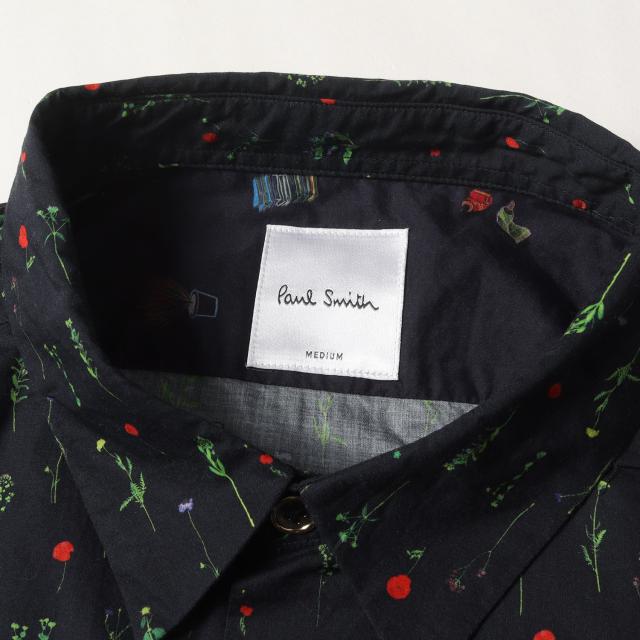 Paul Smith ポールスミス シャツ ブラック 黒 サイズ:M | フラワー柄 コットンブロード シャツ | 日本製 トップス カジュアルシャツ 長袖【メンズ】【中古】【美品】【K4716】_2