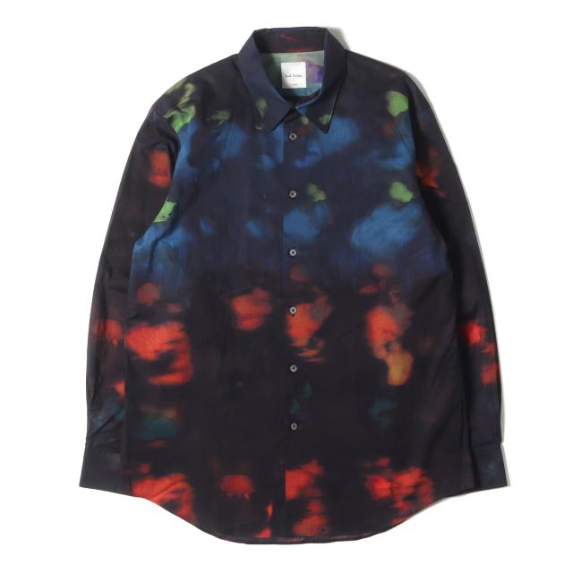 Paul Smith ポールスミス シャツ マルチカラー サイズ:XL | 22SS 総柄デザイン コットンブロード シャツ | 日本製 | トップス カジュアルシャツ 長袖【メンズ】【中古】【K4716】