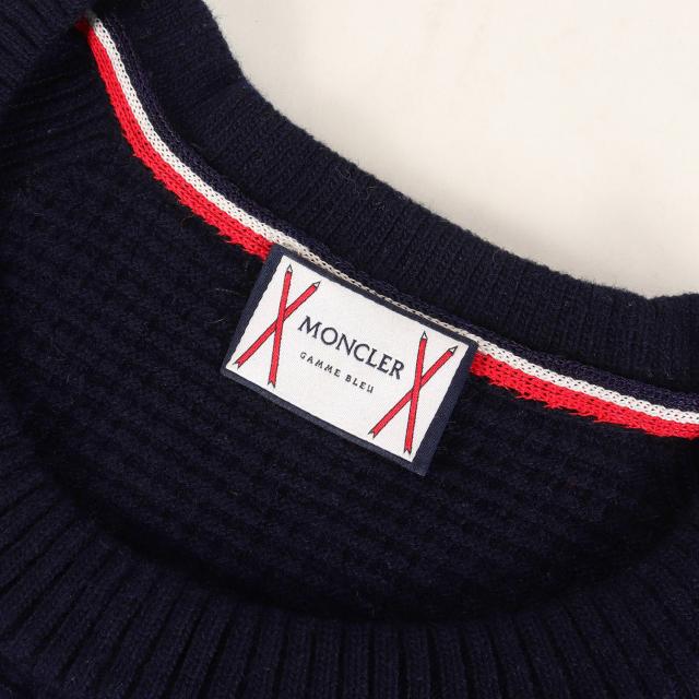 MONCLER GAMME BLEU モンクレールガムブルー ニット ネイビー 紺 サイズ:M | トリコロール リブ ニット セーター (MAGLIONE TRICOT GIROCOLLO) | トップス | イタリア製【メンズ】【中古】【K4721】_2