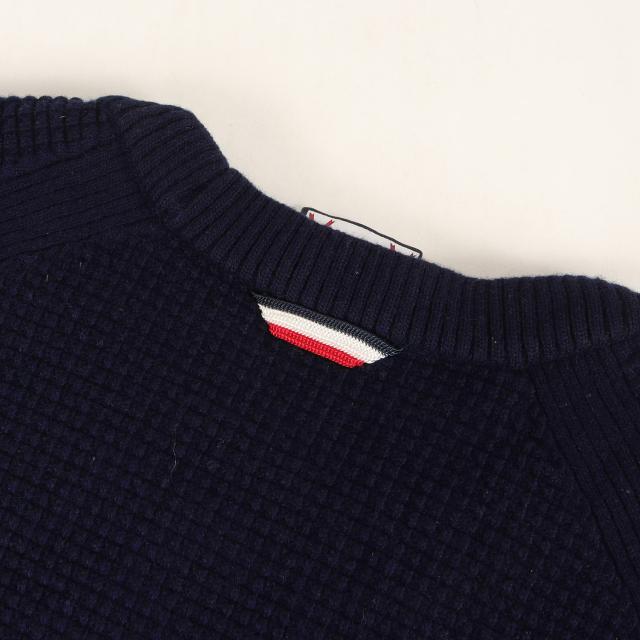 MONCLER GAMME BLEU モンクレールガムブルー ニット ネイビー 紺 サイズ:M | トリコロール リブ ニット セーター (MAGLIONE TRICOT GIROCOLLO) | トップス | イタリア製【メンズ】【中古】【K4721】_3