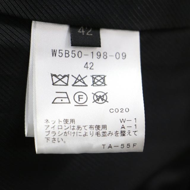 TO BE CHIC トゥー ビー シック コート ブラック 黒 サイズ:42(L) | ノーカラー ダブル ウールコート / ロング丈 Iライン スリット | アウター ジャケット 上着 | 日本製【レディース】【K4724】_9