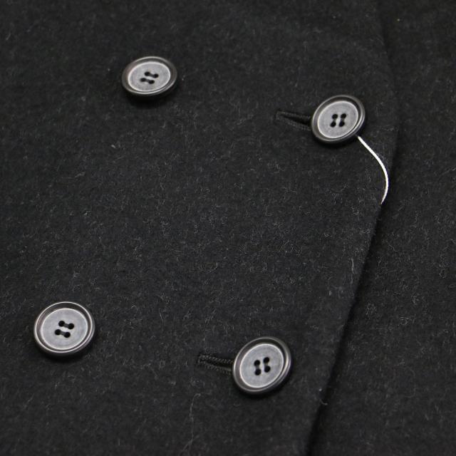 TO BE CHIC トゥー ビー シック コート ブラック 黒 サイズ:42(L) | ノーカラー ダブル ウールコート / ロング丈 Iライン スリット | アウター ジャケット 上着 | 日本製【レディース】【K4724】_6