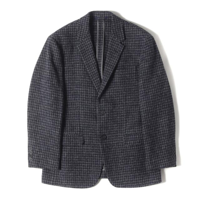 BROOKS BROTHERS ブルックスブラザーズ ジャケット ネイビー グレー サイズ:40S | HARRIS TWEED別注 | 千鳥格子 ツイード 2B ノッチドラペル テーラードジャケット | アウター ブレザー 上着【メンズ】【中古】【美品】【K4729】