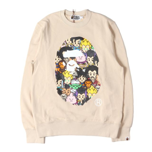 A BATHING APE ア ベイシング エイプ スウェット ベージュ サイズ:M | 22SS ドラゴンボール超 スーパーヒーロー マイロキャラクター柄 猿顔 スウェットシャツ | トップス トレーナー | コラボ 【メンズ】【K4727】