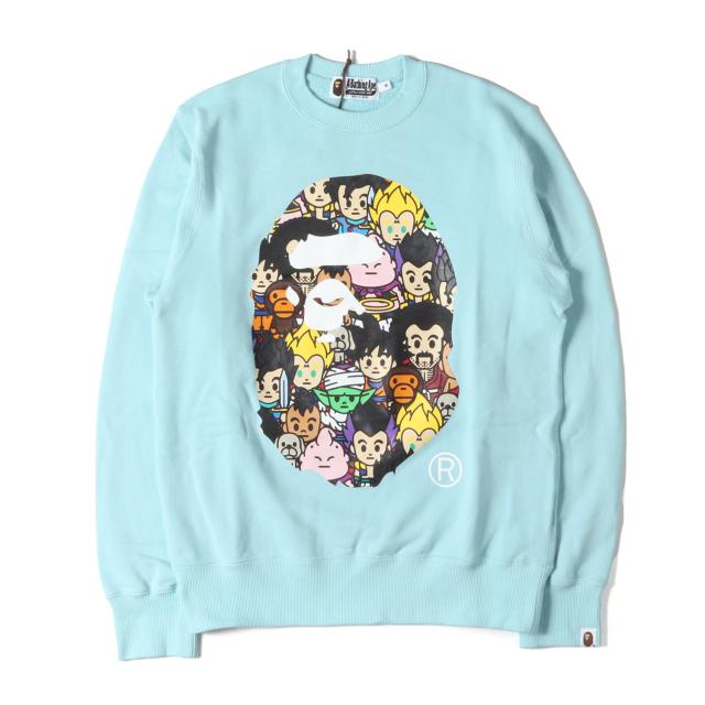 A BATHING APE ア ベイシング エイプ スウェット サックス サイズ:M | 22SS ドラゴンボール超 スーパーヒーロー マイロキャラクター柄 猿顔 スウェットシャツ | トップス トレーナー | コラボ 【メンズ】【K4727】