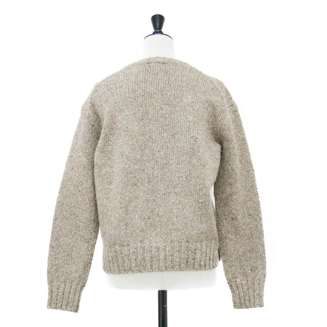POLO Ralph Lauren ポロ ラルフローレン ニット ベージュ サイズ:S | RL レタード クルーネック セーター / ニット | 長袖 ロゴ ウール コットン | トップス【レディース】【中古】【K4729】_1