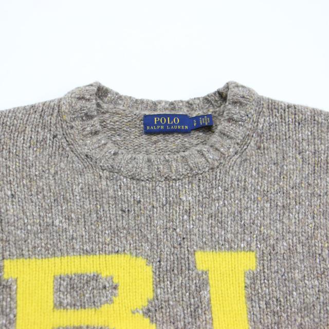 POLO Ralph Lauren ポロ ラルフローレン ニット ベージュ サイズ:S | RL レタード クルーネック セーター / ニット | 長袖 ロゴ ウール コットン | トップス【レディース】【中古】【K4729】_3