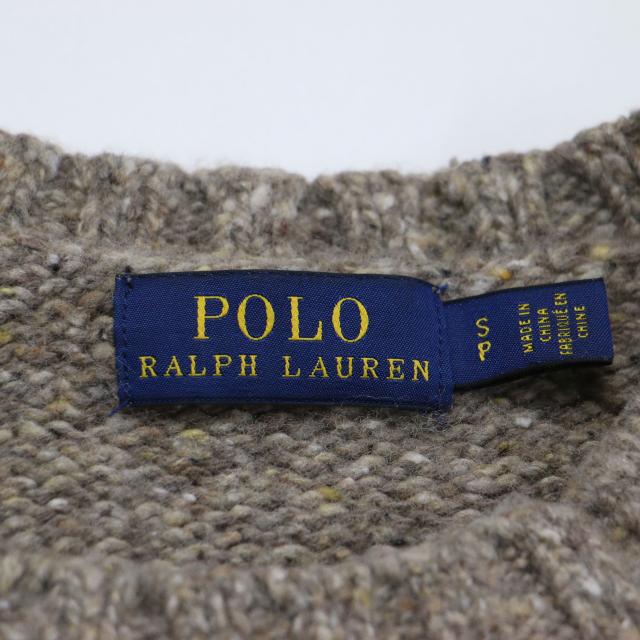 POLO Ralph Lauren ポロ ラルフローレン ニット ベージュ サイズ:S | RL レタード クルーネック セーター / ニット | 長袖 ロゴ ウール コットン | トップス【レディース】【中古】【K4729】_4