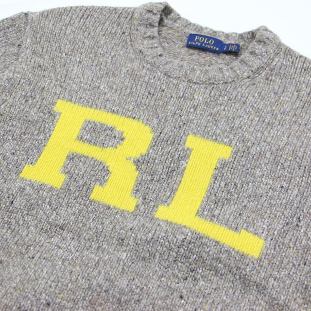 POLO Ralph Lauren ポロ ラルフローレン ニット ベージュ サイズ:S | RL レタード クルーネック セーター / ニット | 長袖 ロゴ ウール コットン | トップス【レディース】【中古】【K4729】_6