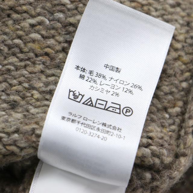 POLO Ralph Lauren ポロ ラルフローレン ニット ベージュ サイズ:S | RL レタード クルーネック セーター / ニット | 長袖 ロゴ ウール コットン | トップス【レディース】【中古】【K4729】_7