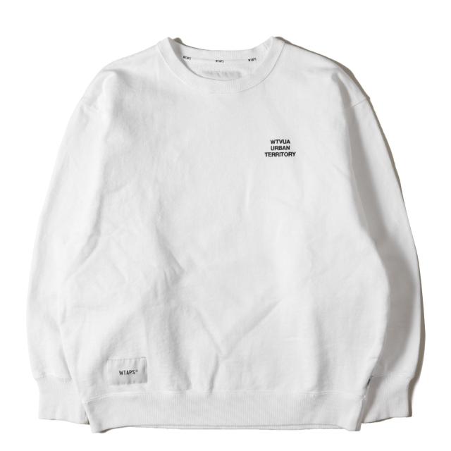 WTAPS ダブルタップス スウェット ホワイト 白 サイズ:S | 25SS ロゴ刺繍 クルーネック スウェットシャツ (WUT /SWEATER / COTTON) | トップス トレーナー 【メンズ】【中古】【K4730】