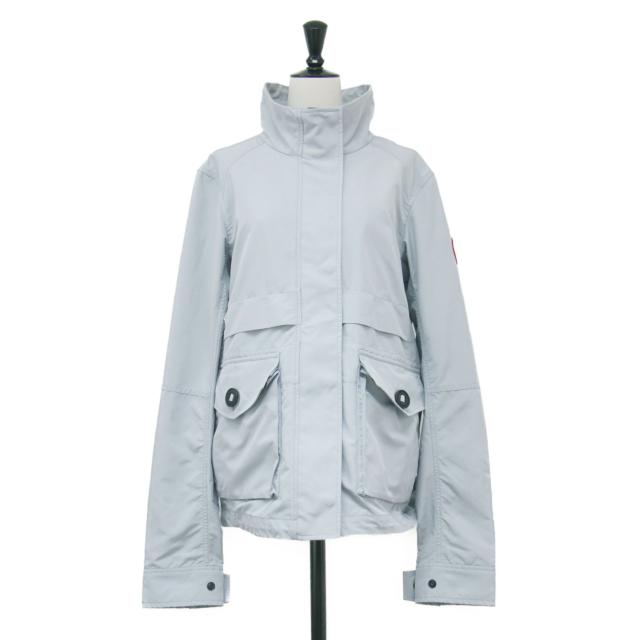 CANADA GOOSE カナダグース ジャケット グレー サイズ:M/M | エルミラ ボンバー ジャケット | ELMIRA BOMBER | スタンドカラー ワッペン ナイロン | アウター ブルゾン 上着【レディース】【中古】【K4730】