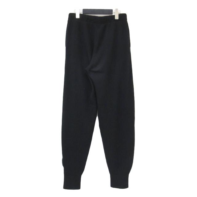 WRAPINKNOT ラッピンノット × coz パンツ ブラック 黒 サイズ:0(S) | カシミヤ リブニット パンツ | CASHMERE RIB KNIT PANTS | イージーパンツ ウエストゴム ドローコード | 日本製 | ボトムス ズボン【レディース】【中古】【K4730】_1