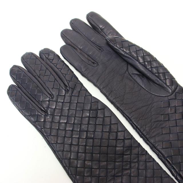 BOTTEGA VENETA イントレチャート レザー グローブ 手袋 BOTTEGA
