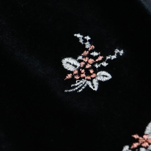 JOURNAL STANDARD relume ジャーナルスタンダード パンツ ブラック 黒 サイズ:FREE | 25秋冬 刺繍 ベロアパンツ / イージーパンツ | ストレート ウエストゴム 花柄 ドローコード ウォッシャブル | ボトムス ズボン【レディース】【中古】【K4730】_7
