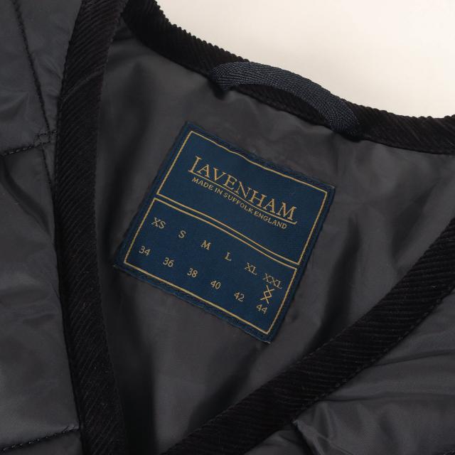 LAVENHAM ラベンハム ジャケット ブラック 黒 サイズ:XXL | ノーカラー キルティング パテッド ジャケット | アウター ブルゾン 上着【メンズ】【中古】【美品】【K4731】