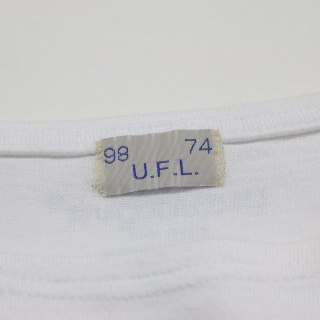 UNDERCOVER アンダーカバー Tシャツ ホワイト ネイビー 白紺 | 25春夏 伊勢丹新宿店限定 リメイク ボーダー Tシャツ / カットソー バスクシャツ 七分袖 ボートネックビーズ刺繍 コットン | トップス【レディース】【中古】【K4731】
