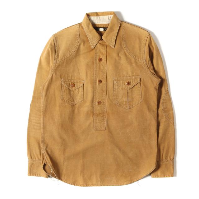 FREEWHEELERS フリーホイーラーズ シャツ メイプルブラウン サイズ:14(S) | ガチャポケット サグハーバー プルオーバー ハンティングシャツ (SAG HARBOR SHIRTS) | トップス カジュアルシャツ 長袖【メンズ】【中古】【K4738】