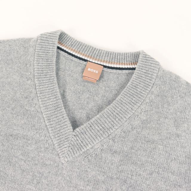 HUGO BOSS ヒューゴボス ニット グレー サイズ:XS | 現行タグ カシミヤニット Vネック セーター | トップス プルオーバー【メンズ】【中古】【K4734】_3