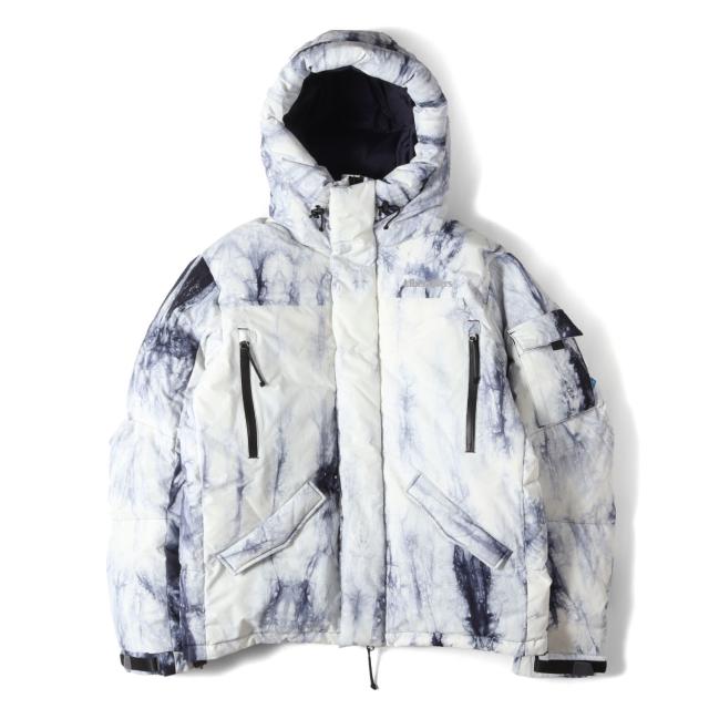 Liberaiders リベレイダース ジャケット ホワイト ネイビー 白 紺 サイズ:M | 20AW タイダイ マウンテン ダウンジャケット Mountain Range Down Jacket III 上着 アウター ブルゾン【メンズ】【中古】【K4734】