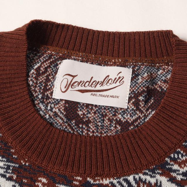 TENDERLOIN テンダーロイン ニット ブラウン サイズ:XL | ウルフ柄 ウールニット セーター(T-SWEATER WOLF) | トップス プルオーバー【メンズ】【中古】【美品】【K4735】_2