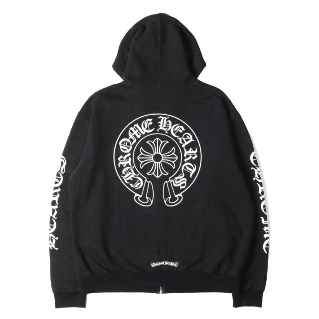CHROME HEARTS クロムハーツ パーカー ブラック 黒 サイズ:L | 近年モデル CHプラス モノグラム総柄 ホースシュープリント ダガージップ スウェットパーカー(SWTSHRT HD ZIP) | トップス フーディー【メンズ】【中古】【美品】【K4735】 202,625円