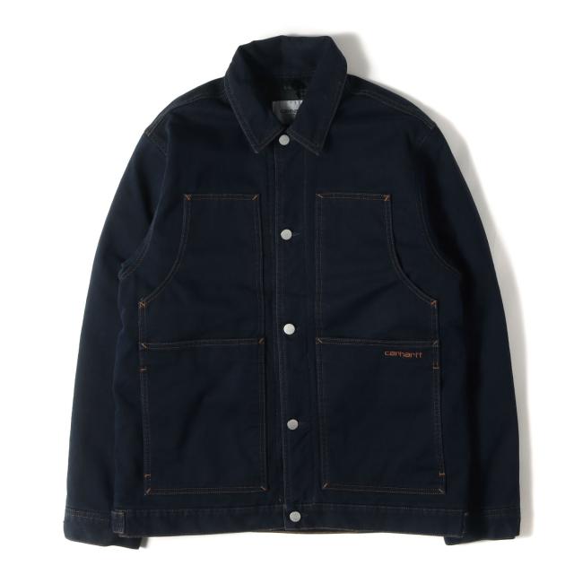 Carhartt WIP カーハート ジャケット ネイビー 紺 サイズ:S | ヘビーツイル ダブル フロント ワークジャケット (DOUBLE FRONT JACKET) | アウター ブルゾン 上着 コーデ スタイル【メンズ】【中古】【K4736】
