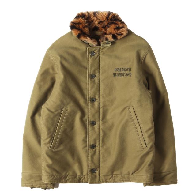 WACKO MARIA ワコマリア ジャケット カーキ サイズ:L | 21AW 裏地レオパード N-1 デッキジャケット (N-1 DECK JACKET) | アウター ブルゾン 上着 ミリタリー【メンズ】【中古】【K4737】