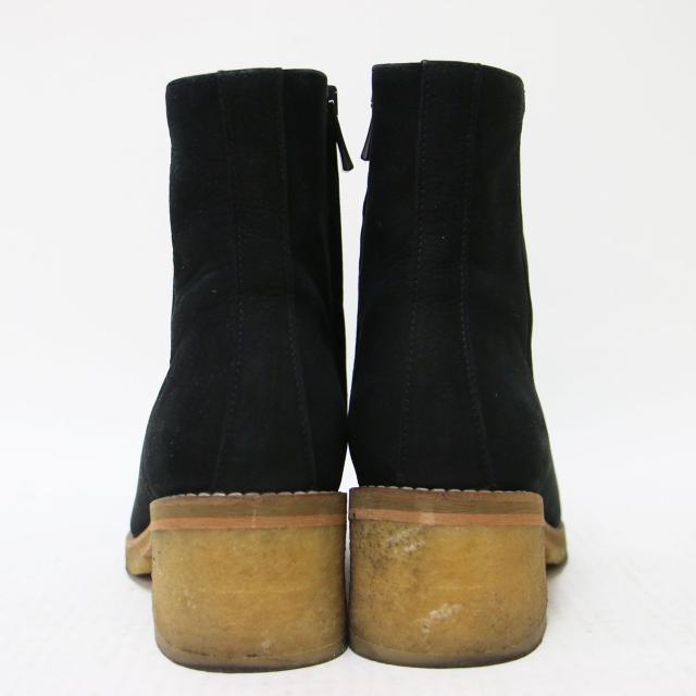 Clarks クラークス サイズ:UK3(22.0cm) | ヌバックレザー ショート ブーツ | ラウンドトゥ ジップ クレープソール | ブラック 黒 | ブランド シューズ 靴【レディース】【中古】【K4741】_2