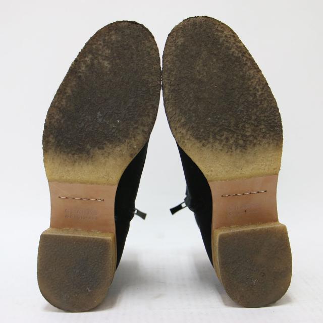 Clarks クラークス サイズ:UK3(22.0cm) | ヌバックレザー ショート ブーツ | ラウンドトゥ ジップ クレープソール | ブラック 黒 | ブランド シューズ 靴【レディース】【中古】【K4741】_5