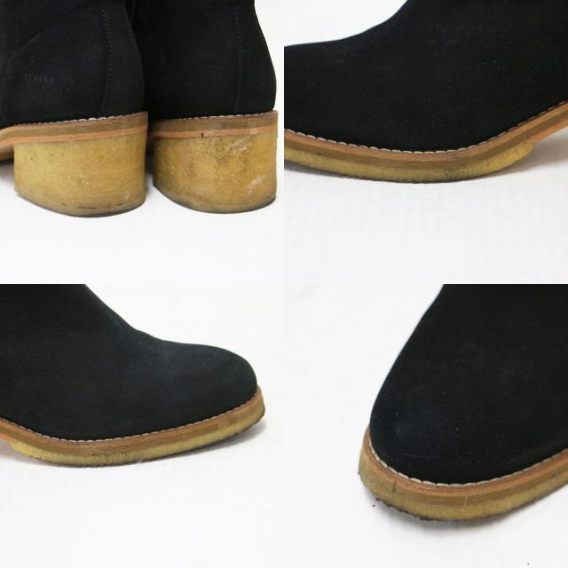 Clarks クラークス サイズ:UK3(22.0cm) | ヌバックレザー ショート ブーツ | ラウンドトゥ ジップ クレープソール | ブラック 黒 | ブランド シューズ 靴【レディース】【中古】【K4741】_7