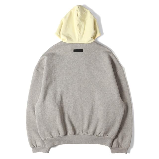 FEAR OF GOD フィアオブゴッド パーカー サイズ:S | 24SS FOG ESSENTIALS ナイロンフード スウェットパーカー (Nylon Fleece Hoodie) | ダークヘザーオートミール×ガーデンイエロー | トップス フーディー【メンズ】【中古】【K4742】_1