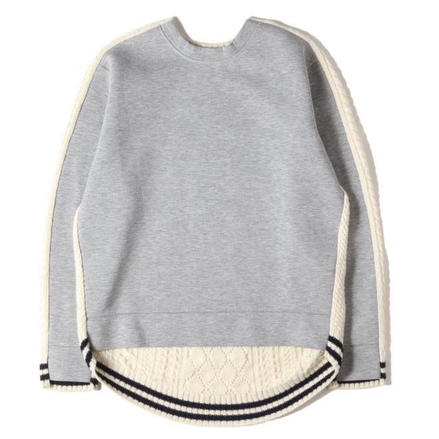 SOPHNET ソフネット ニット ヘザーグレー アイボリー サイズ:L | ファブリック ミックス クルーネック ニット セーター (FABRIC MIX CREWNECK KNIT) | トップス【メンズ】【中古】【K4742】 6,030円