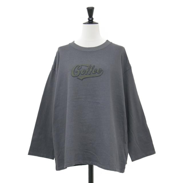 Cloth&Cross クロス＆クロス Tシャツ チャコール サイズ:FREE | 25秋冬 妄想カフェ ロングスリーブ Tシャツ | プルオーバー クルーネック コットン ネップ加工 | 日本製 | トップス カットソー 長袖【レディース】【中古】【K4742】
