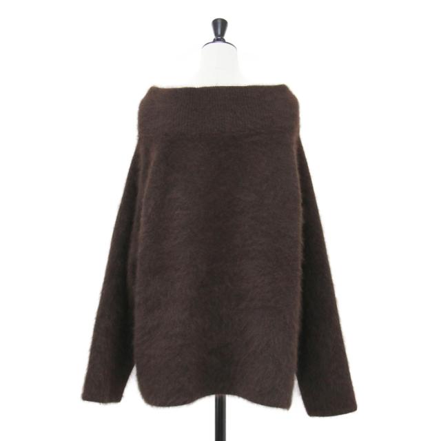 Plage プラージュ ニット ブラウン サイズ:FREE | 25秋冬 Fur Off Neck ニット / プルオーバー 長袖 オフショルダー ウール | トップス セーター【レディース】【中古】【美品】【K4742】_1