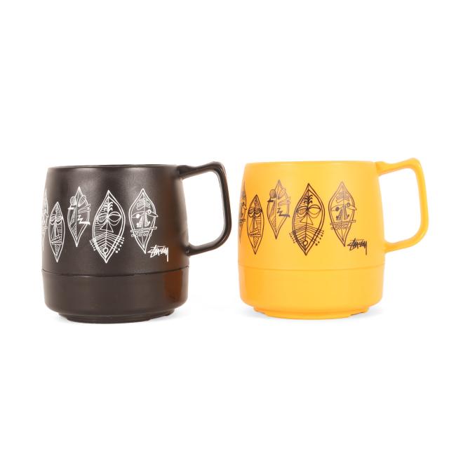 STUSSY ステューシー | ゾウリムシ マグカップ / コップ 2色セット | イエロー ブラック | ストリート ブランド 食器 インテリア 雑貨【メンズ】【中古】【美品】【K4743】