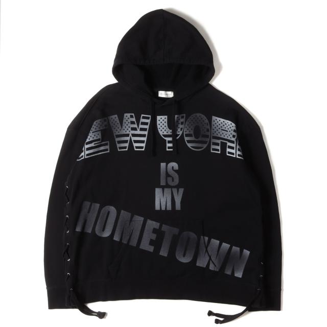 FAITH CONNEXION フェイス コネクション パーカー ブラック 黒 サイズ:M | NEW YORK IS MY HOMETOWN スウェット パーカー | トップス フーディー プルオーバー【メンズ】【中古】【K4744】
