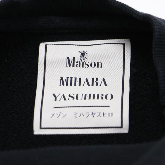 MIHARA YASUHIRO ミハラヤスヒロ スウェット ブラック 黒 サイズ:40(L) | ディフォメーション ショート プルオーバー | Deformation short pullover | スウェット 長袖 クルーネック ロゴ プリント コットン | トップス トレーナー 日本製【レディース】【中古】【K4744】_4