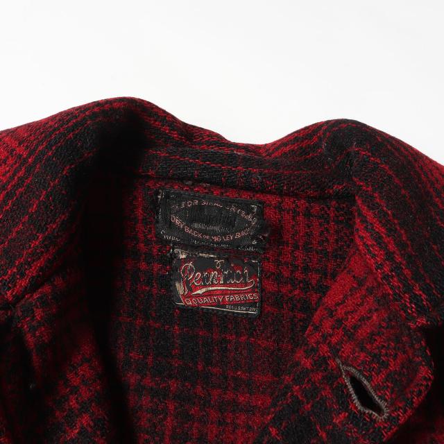 U.S.VINTAGE | 希少 戦前モデル | 30s オンブレチェック ウール ハンティング ジャケット | DRY BAK × PENN RICH(WOOLRICH | レッド ブラック サイズ:M相当 | 30年代 ヴィンテージ 古着 | アウター コート【メンズ】【中古】【K4745】_2
