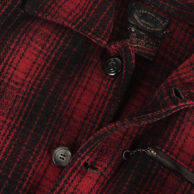 U.S.VINTAGE | 希少 戦前モデル | 30s オンブレチェック ウール ハンティング ジャケット | DRY BAK × PENN RICH(WOOLRICH | レッド ブラック サイズ:M相当 | 30年代 ヴィンテージ 古着 | アウター コート【メンズ】【中古】【K4745】_10