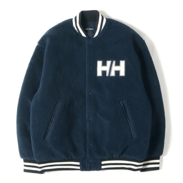 HELLY HANSEN ヘリーハンセン スタジャン ネイビー 紺 サイズ:L | 25AW フリース / ナイロン リバーシブル スタジャン (FIBERPILE Reversible Varsity Jacket) | アウター ジャケット ブルゾン 上着【メンズ】【中古】【美品】【K4745】