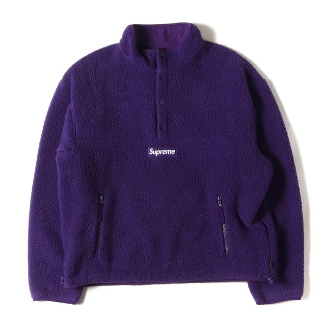 Supreme シュプリーム ジャケット パープル サイズ:M | 24AW ポーラテックフリース リバーシブル プルオーバー ジャケット (Polartec Shearling Reversible Pullover) | アウター ブルゾン 上着【メンズ】【中古】【K4745】