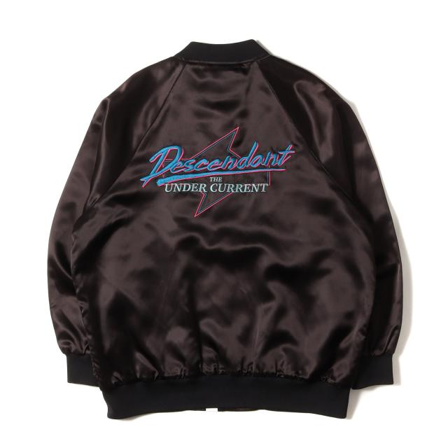 DESCENDANT ディセンダント スタジャン ブラック 黒 サイズ:3 | 20SS ロゴ刺繍 サテン スタジャン (ECHO SATIN JACKET) | アウター ジャケット ブルゾン 上着【メンズ】【中古】【K4745】
