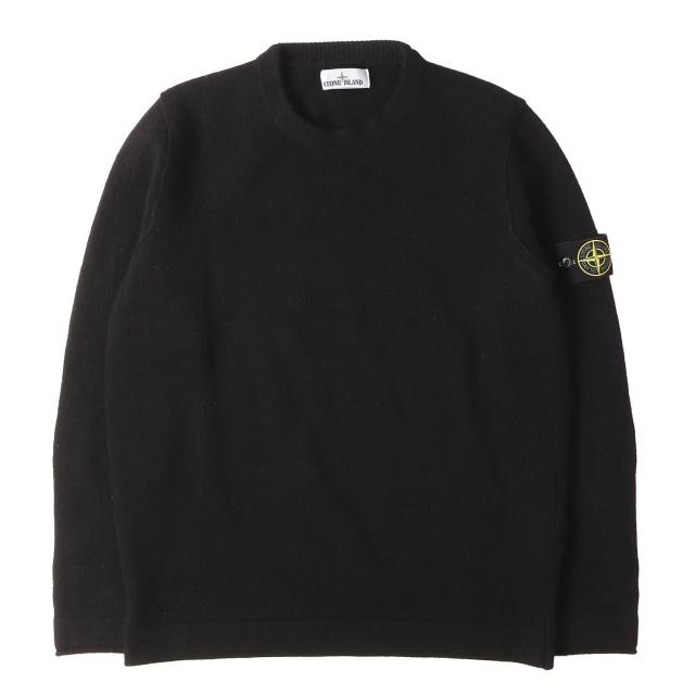 STONE ISLAND ストーンアイランド ニット ブラック 黒 サイズ:L | ウール/アルパカ クルーネック ニットセーター | トップス プルオーバー【メンズ】【中古】【K4748】